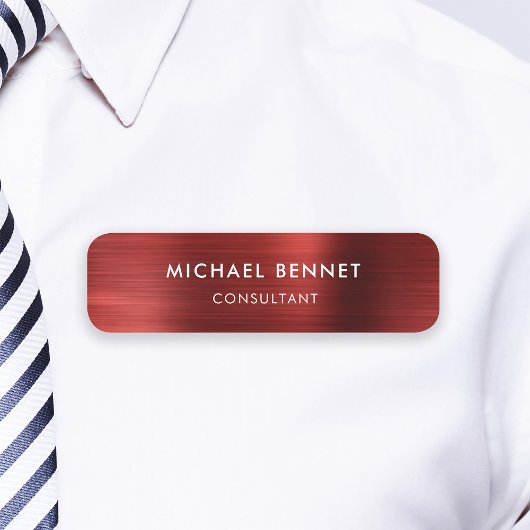 Elegantes Berufliches Geschäft mit Red Metallic Namensschild