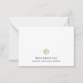 Elegantes Berufliches Gold-Logo Mitteilungskarte (Vorderseite)