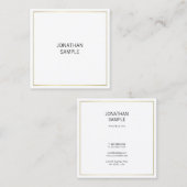 Elegantes Berufliches Gold Schlicht minimalistisch Quadratische Visitenkarte (Vorne/Hinten)