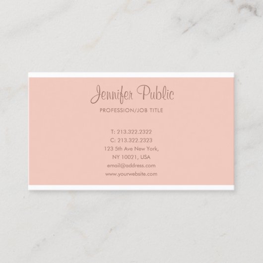 Elegantes Berufliches handgeschriebenes Skript Hüb Visitenkarte (Vorderseite)