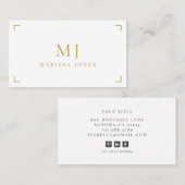 Elegantes Berufliches Minimalistisches Goldmonogra Visitenkarte (Vorne/Hinten)