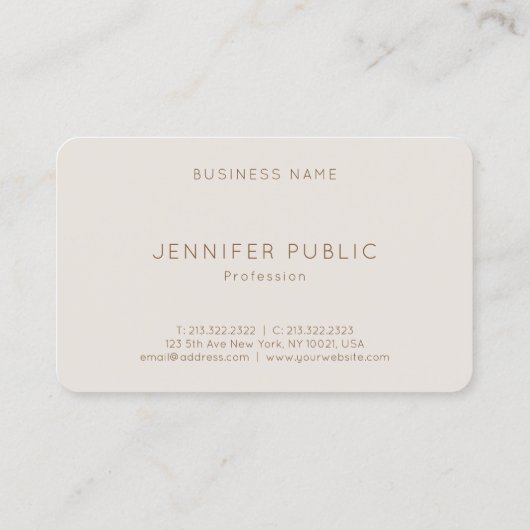 Elegantes Berufliches Minimalistisches Template Visitenkarte (Rückseite)