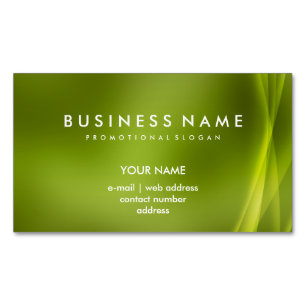 Elegantes berufliches modernes abstraktes Grün Magnetische Visitenkarte