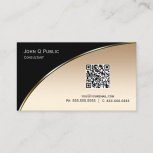 Elegantes Berufliches, modernes Black Gold QR Visitenkarte