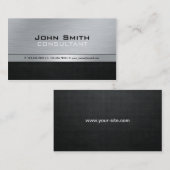 Elegantes berufliches modernes schwarzes silbernes visitenkarte (Vorne/Hinten)