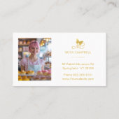 Elegantes Berufliches Monogram Gold Butterfly Foto Visitenkarte (Rückseite)