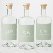 Elegantes Berufliches Monogramm Minimalistisch Alkoholflaschenetikett (Flaschen)