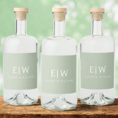 Elegantes Berufliches Monogramm Minimalistisch Alkoholflaschenetikett