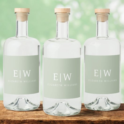 Elegantes Berufliches Monogramm Minimalistisch Alkoholflaschenetikett