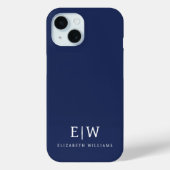 Elegantes Berufliches Monogramm Minimalistisch Case-Mate iPhone Hülle (Rückseite)