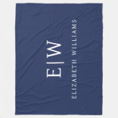 Elegantes Berufliches Monogramm Minimalistisch Fleecedecke (Vorderseite)