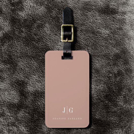 Elegantes Berufliches Monogramm Minimalistisch Gepäckanhänger