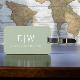 Elegantes Berufliches Monogramm Minimalistisch Gepäckanhänger
