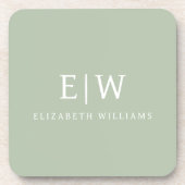 Elegantes Berufliches Monogramm Minimalistisch Getränkeuntersetzer (Vorderseite)