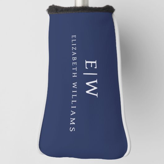 Elegantes Berufliches Monogramm Minimalistisch Golf Headcover (Rotieren 90)