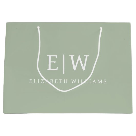 Elegantes Berufliches Monogramm Minimalistisch Große Geschenktüte (Vorderseite)