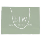 Elegantes Berufliches Monogramm Minimalistisch Große Geschenktüte (Rückseite)