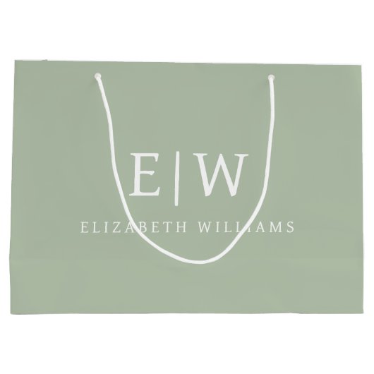 Elegantes Berufliches Monogramm Minimalistisch Große Geschenktüte (Rückseite)