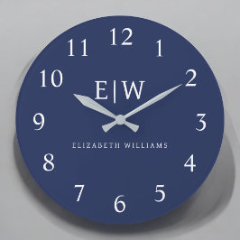 Elegantes Berufliches Monogramm Minimalistisch Große Wanduhr