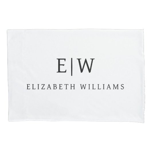 Elegantes Berufliches Monogramm Minimalistisch Kissenbezug (Vorderseite)