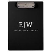 Elegantes Berufliches Monogramm Minimalistisch Klemmbrett (Vorderseite)