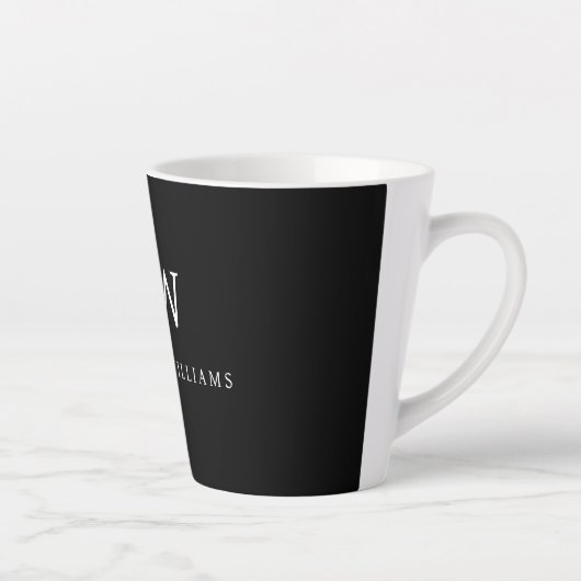 Elegantes Berufliches Monogramm Minimalistisch Milchtasse (Rechts)