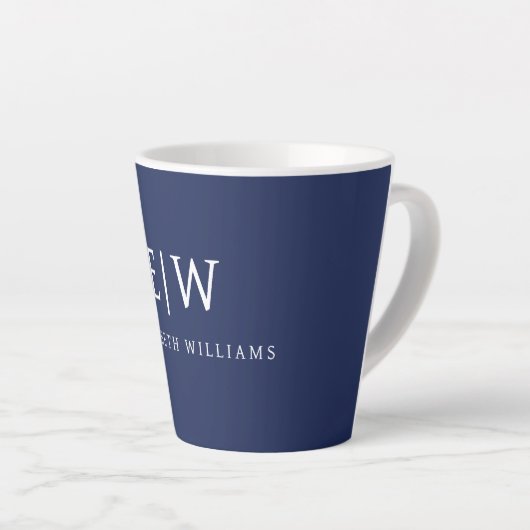 Elegantes Berufliches Monogramm Minimalistisch Milchtasse (Rechte Ecke)