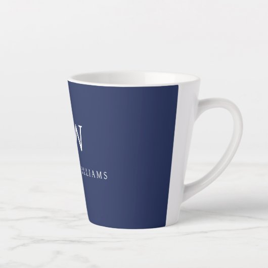 Elegantes Berufliches Monogramm Minimalistisch Milchtasse (Rechts)