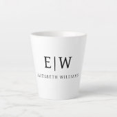 Elegantes Berufliches Monogramm Minimalistisch Milchtasse (Vorderseite)