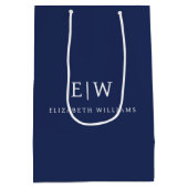 Elegantes Berufliches Monogramm Minimalistisch Mittlere Geschenktüte (Rückseite)