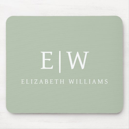 Elegantes Berufliches Monogramm Minimalistisch Mousepad (Vorne)