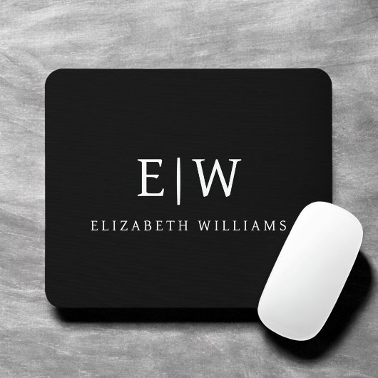 Elegantes Berufliches Monogramm Minimalistisch Mousepad