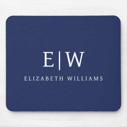 Elegantes Berufliches Monogramm Minimalistisch Mousepad (Vorne)