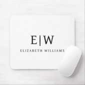 Elegantes Berufliches Monogramm Minimalistisch Mousepad (Mit Mouse)