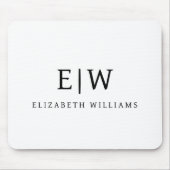 Elegantes Berufliches Monogramm Minimalistisch Mousepad (Vorne)