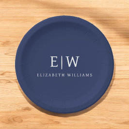 Elegantes Berufliches Monogramm Minimalistisch Pappteller