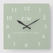 Elegantes Berufliches Monogramm Minimalistisch Quadratische Wanduhr