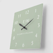Elegantes Berufliches Monogramm Minimalistisch Quadratische Wanduhr