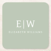 Elegantes Berufliches Monogramm Minimalistisch Rechteckiger Pappuntersetzer (Vorderseite)