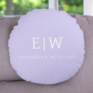 Elegantes Berufliches Monogramm Minimalistisch Rundes Kissen
