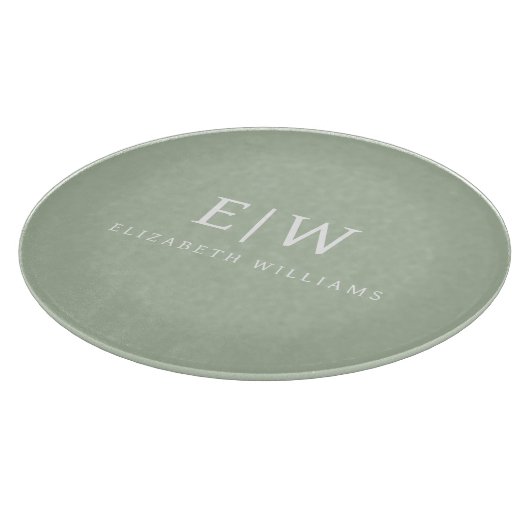 Elegantes Berufliches Monogramm Minimalistisch Schneidebrett (Ecke)