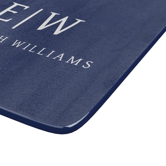 Elegantes Berufliches Monogramm Minimalistisch Schneidebrett (Ecke)