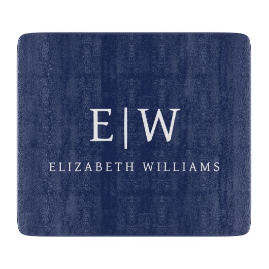 Elegantes Berufliches Monogramm Minimalistisch Schneidebrett (Vorderseite)