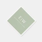 Elegantes Berufliches Monogramm Minimalistisch Serviette (Ecke)