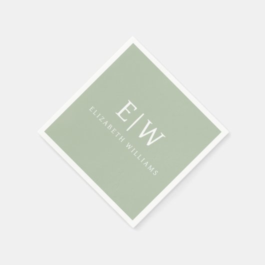 Elegantes Berufliches Monogramm Minimalistisch Serviette (Ecke)