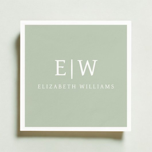 Elegantes Berufliches Monogramm Minimalistisch Serviette