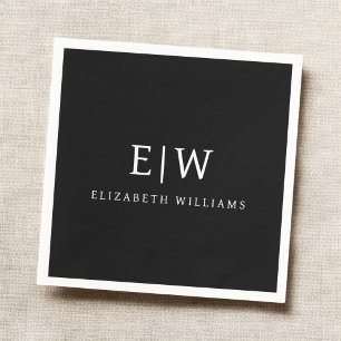 Elegantes Berufliches Monogramm Minimalistisch Serviette