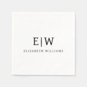 Elegantes Berufliches Monogramm Minimalistisch Serviette (Vorderseite)