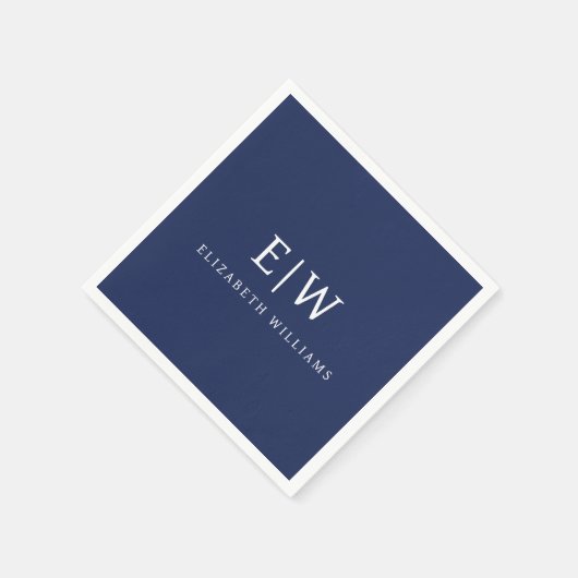 Elegantes Berufliches Monogramm Minimalistisch Serviette (Ecke)