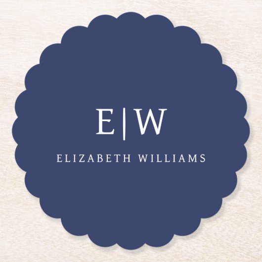 Elegantes Berufliches Monogramm Minimalistisch Untersetzer (Vorderseite)